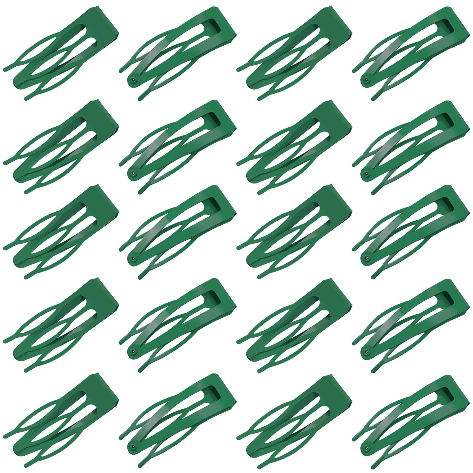 ELANE 20 Pcs Metal Snap Hair Clips for Women,Hair Clips Barrettes Double Grip Hair Clips,Small Hair Clips for Women Girl Thick Fine Hair (Green)