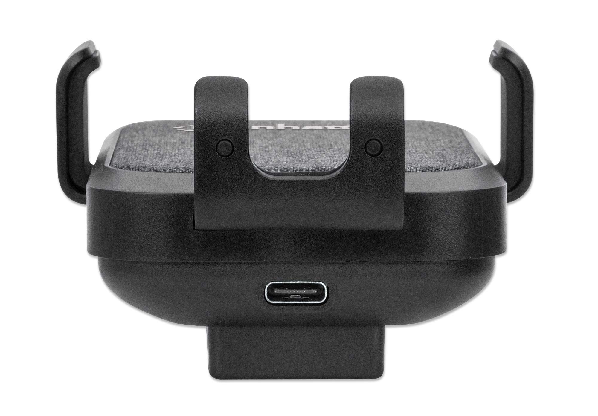 Manhattan Supporto di ricarica wireless per auto/auto, ricarica wireless da 10 W, certificato QI, clip per bocchetta dell'aria e opzioni di installazione a ventosa, 1 porta USB-A femmina, ricarica 2,1