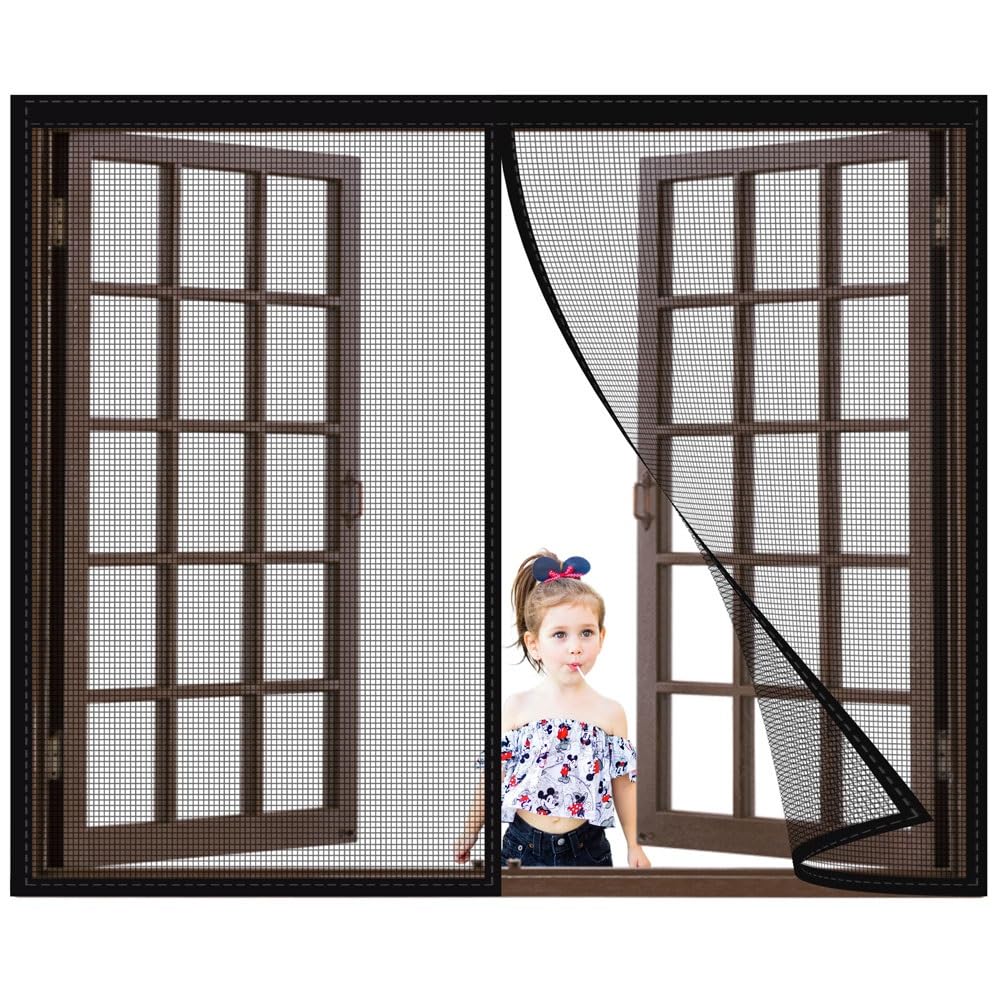 Moustiquaire sur Mesure AimantéE 155x235cm Rideau Moustiquaire Enroulable Rideau Anti Mouche Anti Insecte Mouche Moustique Portes De Balcon Portes Coulissantes Noir