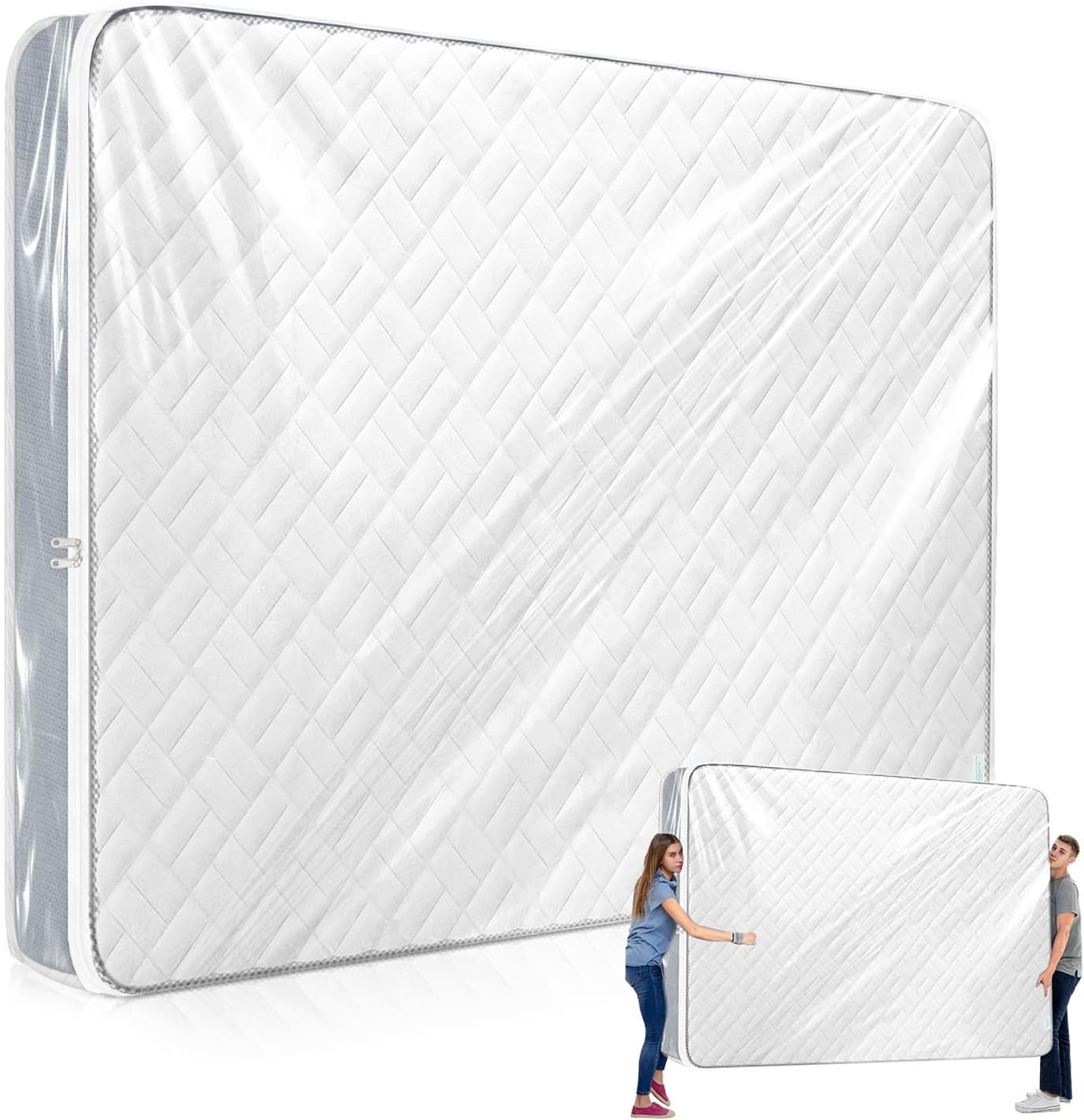 AOBOPLE Protective Plastic Mattress Case, Protective Plastic Storage Bed Bags Mattress Cover for