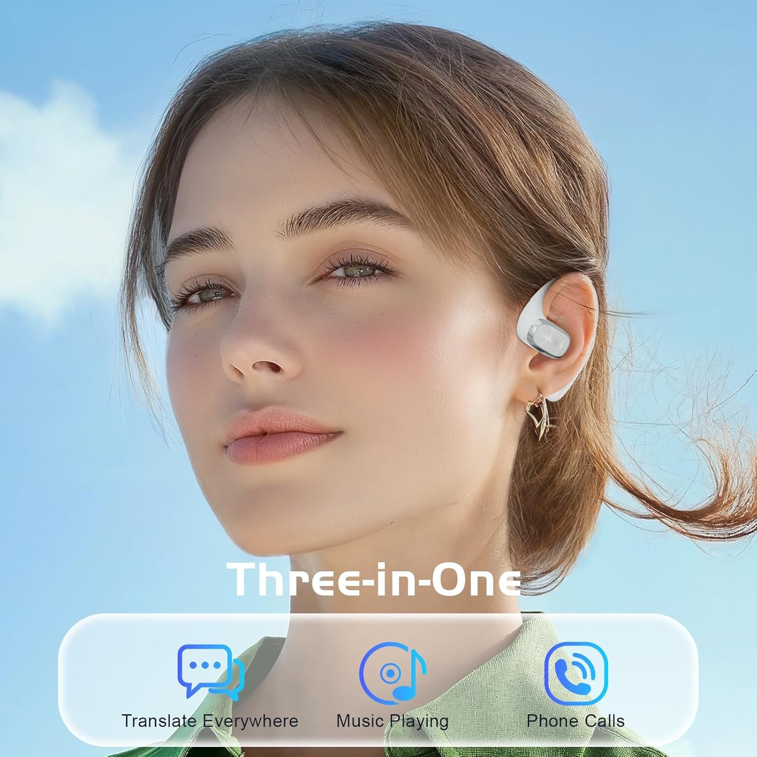 IAMJOY Language Translation Earbuds, 163 Language Translator Earbuds 3-in-1 Two Way AI Earbud Translator in Real Time Online Translator Device with APP Fit iOS & Android for Travel Business Learning - Image 3