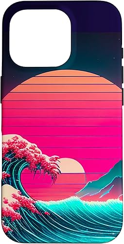 Miniatura 19 de Funda retro para iPhone 12 Mini vaporwave Synthwave Ocean Japanese 80s estilo vintage retro