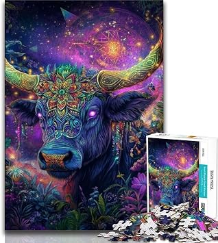 1000 Piece Jigsaw Taurus Goddess Puzzles 1000 Pieces for Teenagers,Stress Reliever Difficult Challenge Enhance Love between Couples 26x38cm