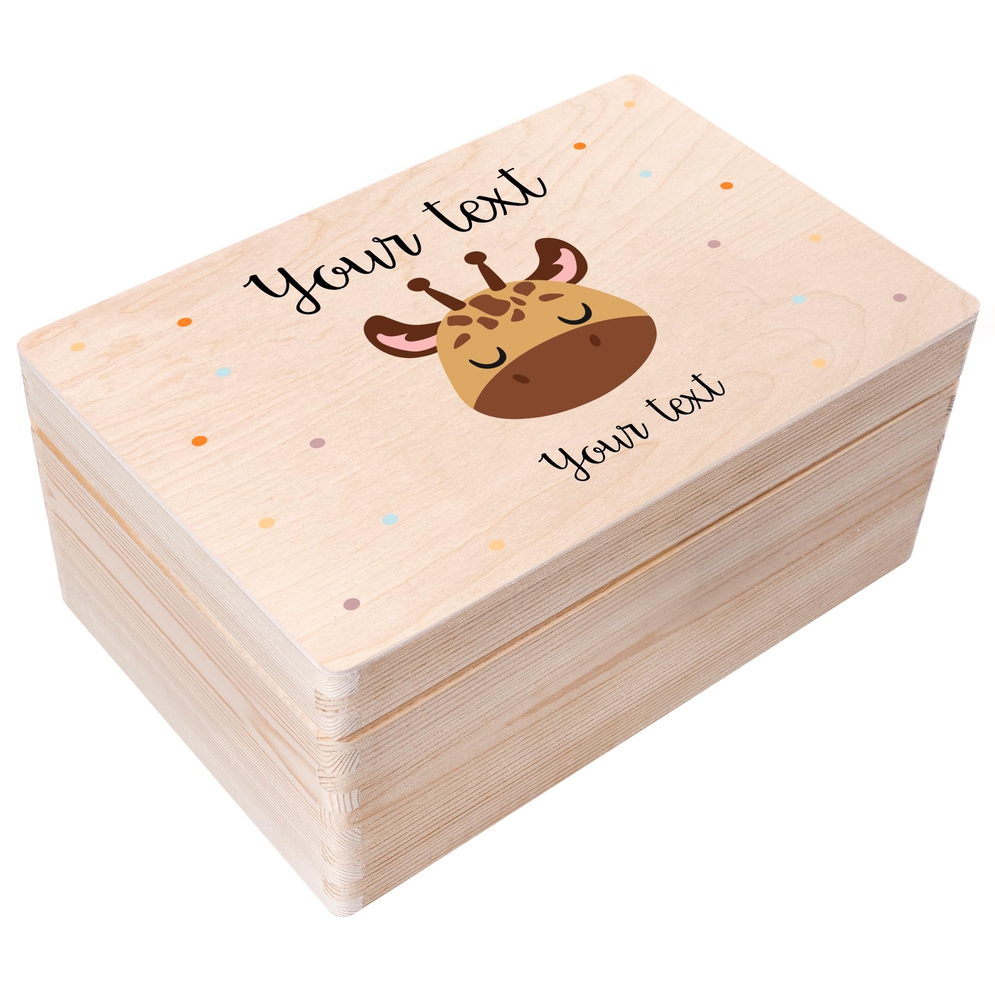 Creative Deco Personalised Baby Memory Box | Custom Keepsake Boxes | Unique Gift for Newborn Boy or Girl | Customised Wooden Storage Box with Hinged Lid | UV Print