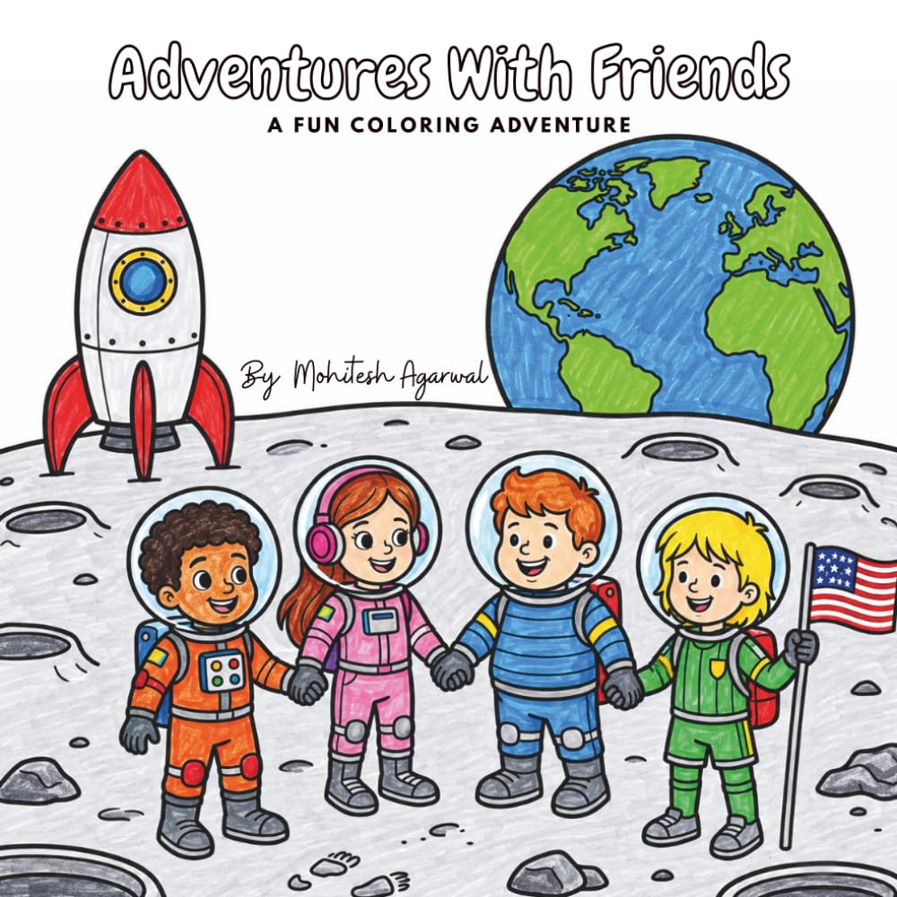 Adventures With Friends: Coloring Book for Adults and Kids