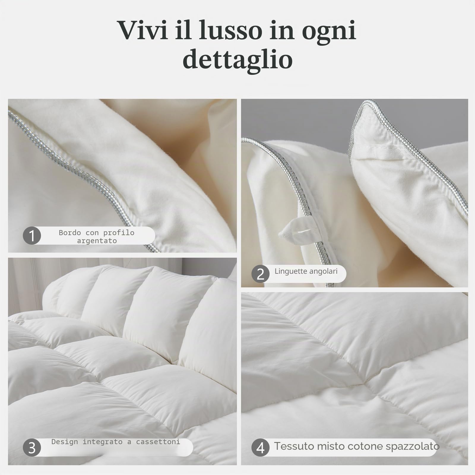 DWR Piumone per tutto l'anno, 155 x 220 cm, piumino d'oca e piume, piumino medio caldo, morbido piumone, certificato Oeko-Tex & RDS per il benessere degli animali (bianco, 850 gr.)