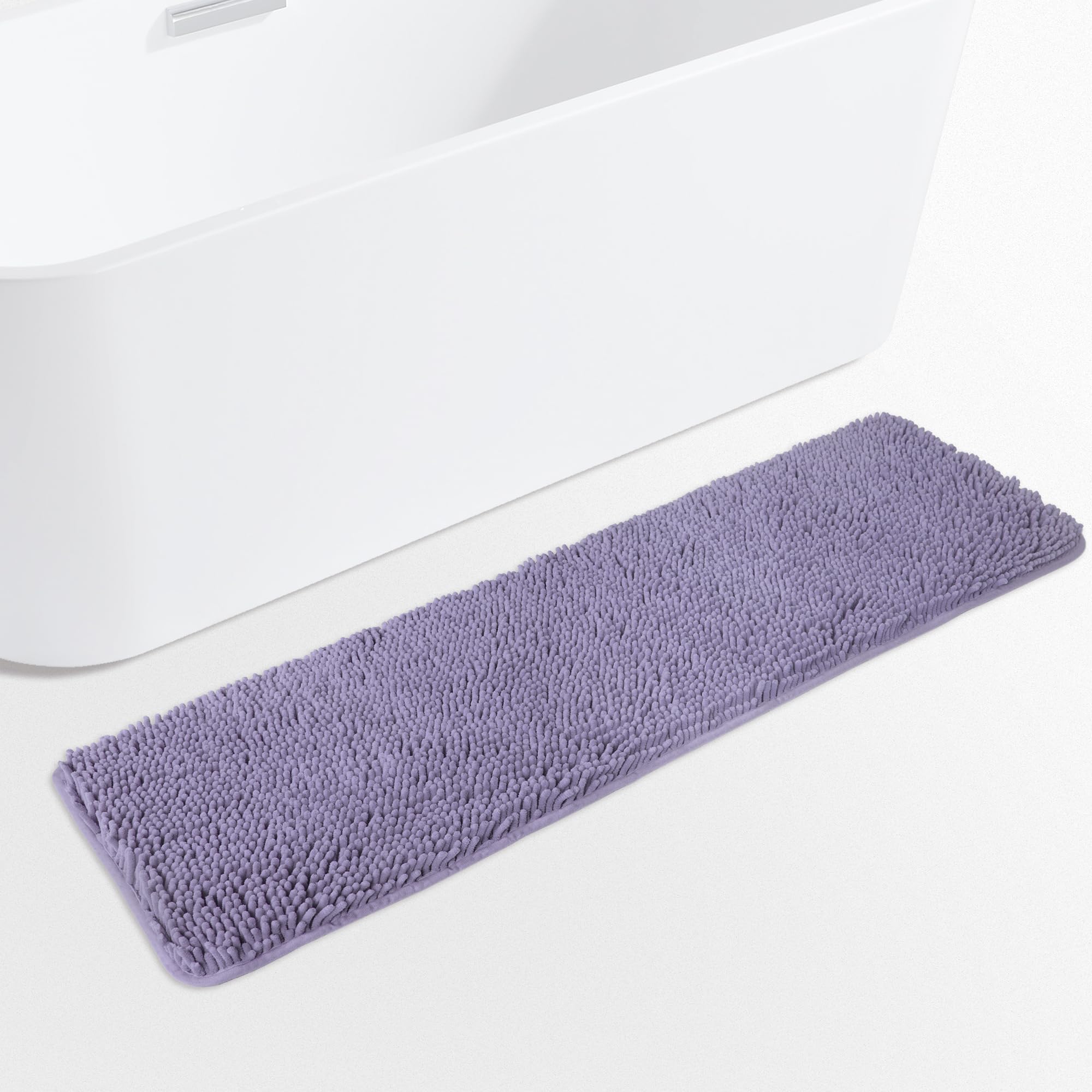 Yeaban Lavender Bathroom Rug 17"x47",Thick Chenille Bath Mats,Absorbent and Washable Bath Rug Non-Slip, Extra Soft Rugs for Bathroom Floor,Tub,Shower and Sink โ image 1