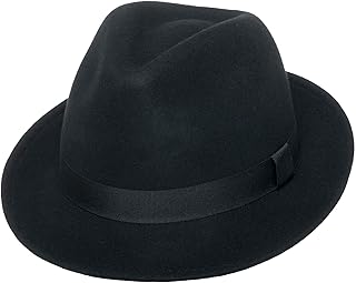 Sponsored Ad - York Crushable Wool Fedora Felt Hat, Silver Canyon, Black