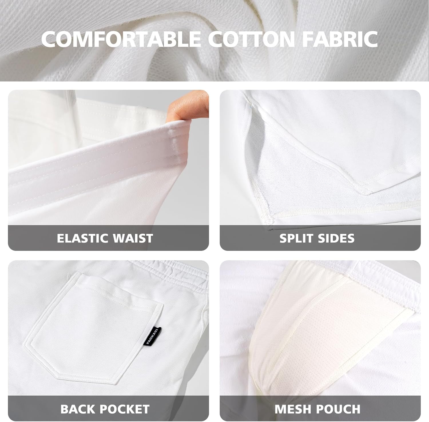 Mens 3 Inch Inseam Shorts Gym Running Sweat Shorts with Back Pockets - Image 4