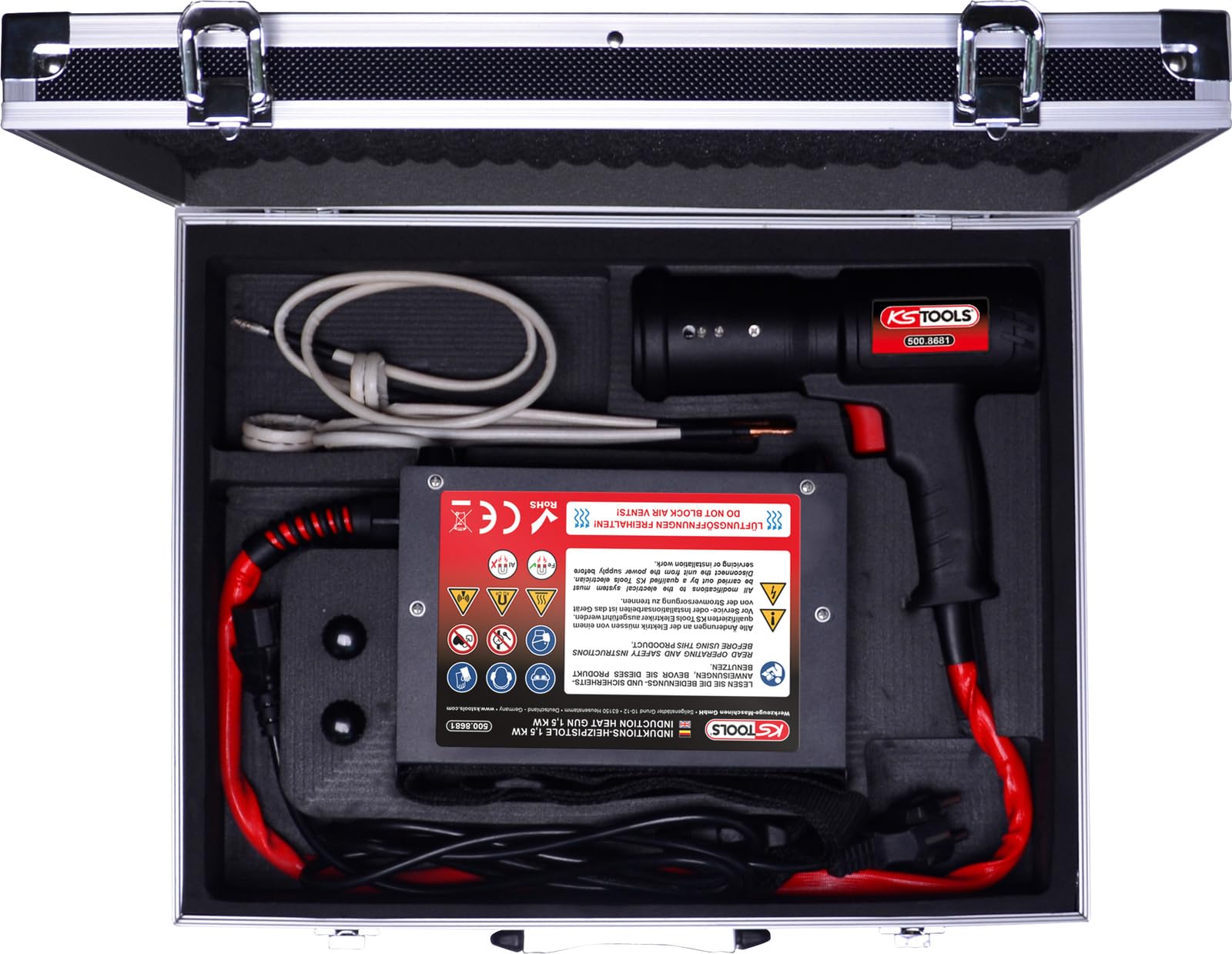 KS Tools 500.8680 Induktions-Heizpistolen-Satz, 5-tlg, 1,5 KW