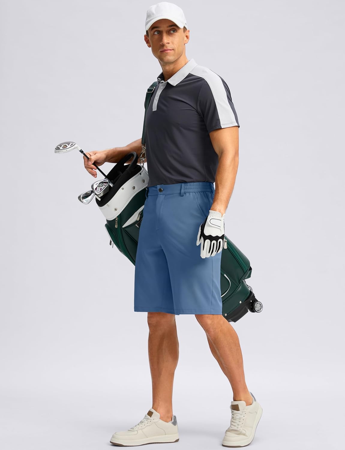 Pudolla Men's Lightweight Dress Shorts 11" Long Golf Shorts with 3 Pockets Stretch Quick Dry for Casual Travel - Image 3