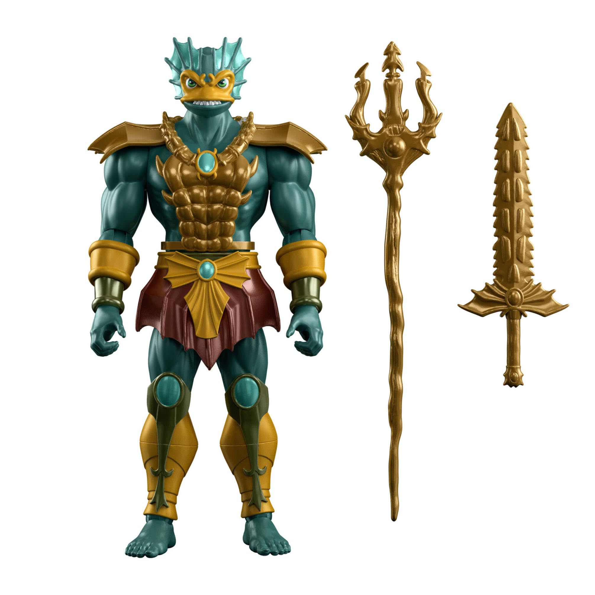 Masters of the Universe Origins Action Figure 200X Cartoon Collection Mer-Man, 5.5 Inch 1980s MOTU TV Villain, Detailed Design Trident & Sword, JHK02