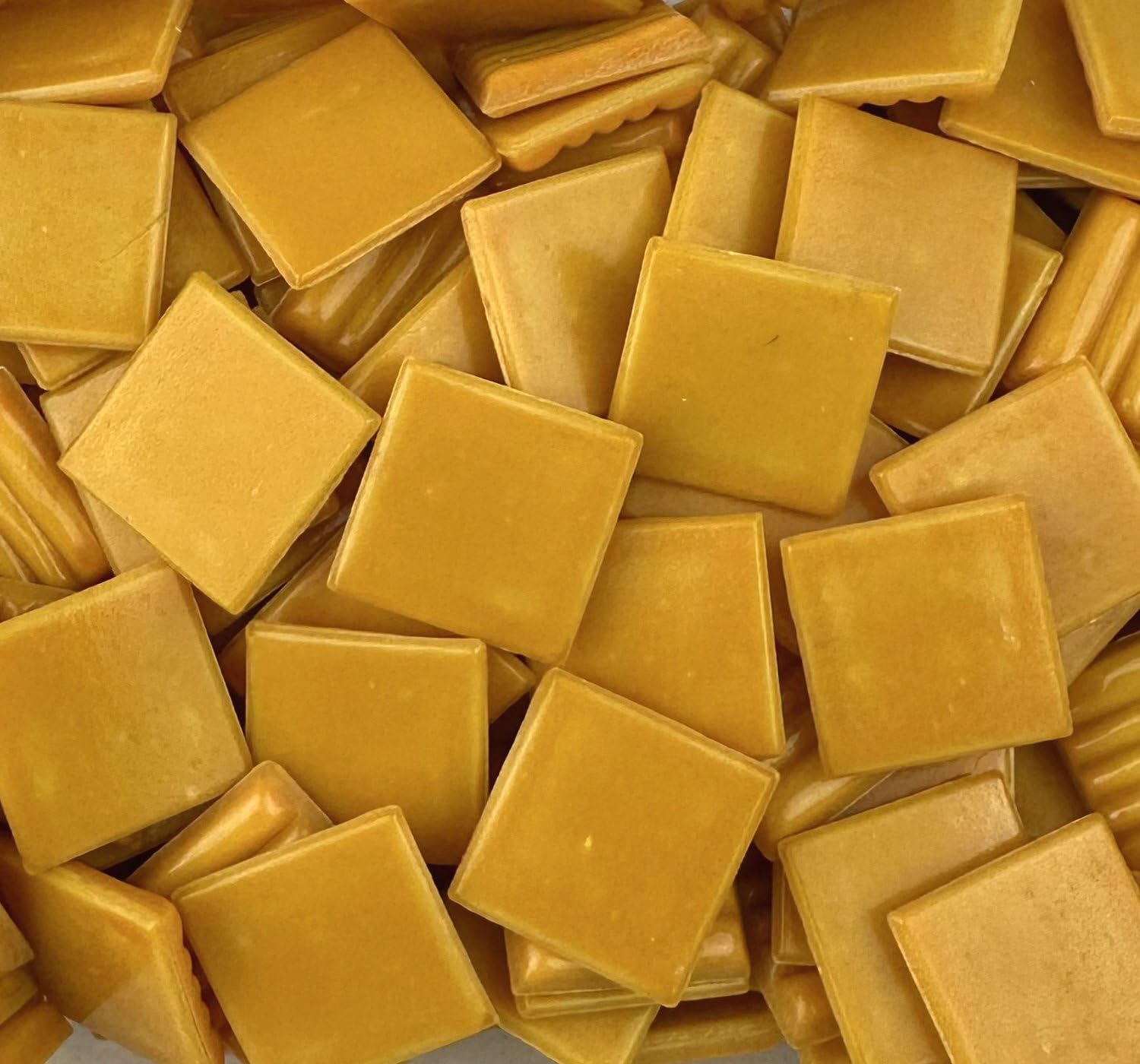 Mosaic Heaven Yellow,Frost Full Sheet Of 225 Mottled Sun Yellow/Orange 20Mm Vitreous Mosaic Tiles