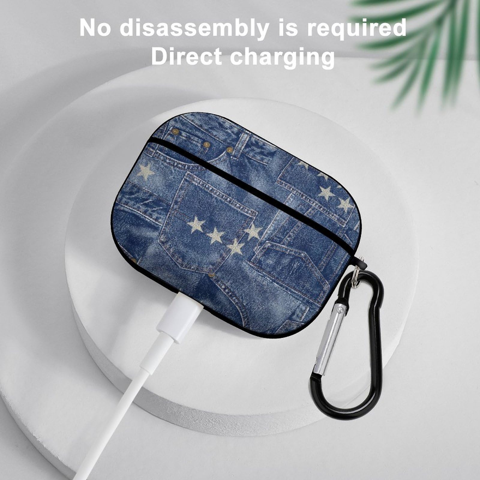 Amazon | デニム パターン AirPods Pro2 ケース 2022年9月発売 シロ