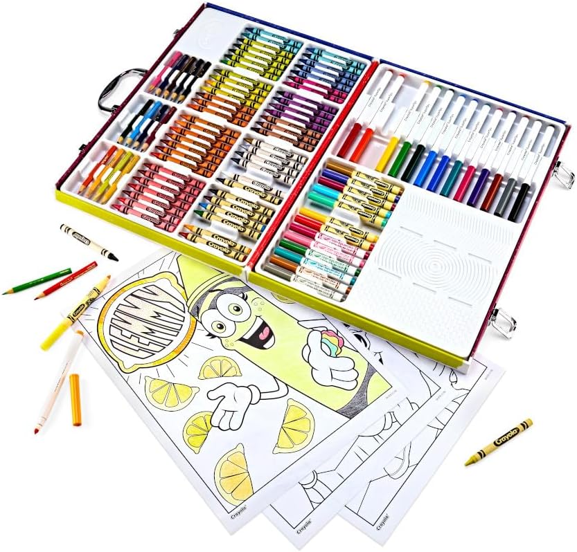 Crayola Limited Edition Coloring Set (115 Pcs), Kids Art Supplies & Drawing Kit with Crayons, Markers & Colored Pencils in Storage Case, Gifts, Ages 5+
