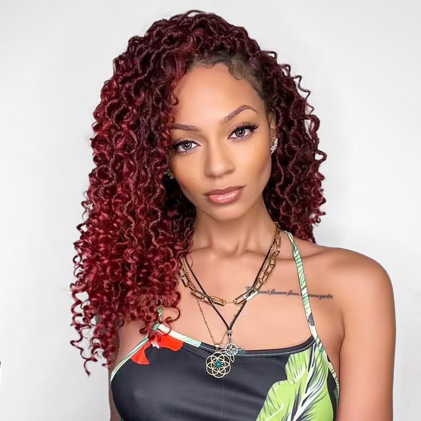 Fulcrum Goddess Locs Crochet Hair 16 Inch, 8 Packs New Faux Locs Crochet Hair for Black Women, Crochet locs with Curly Ends (16Inch (Pack of 8), TBUG#