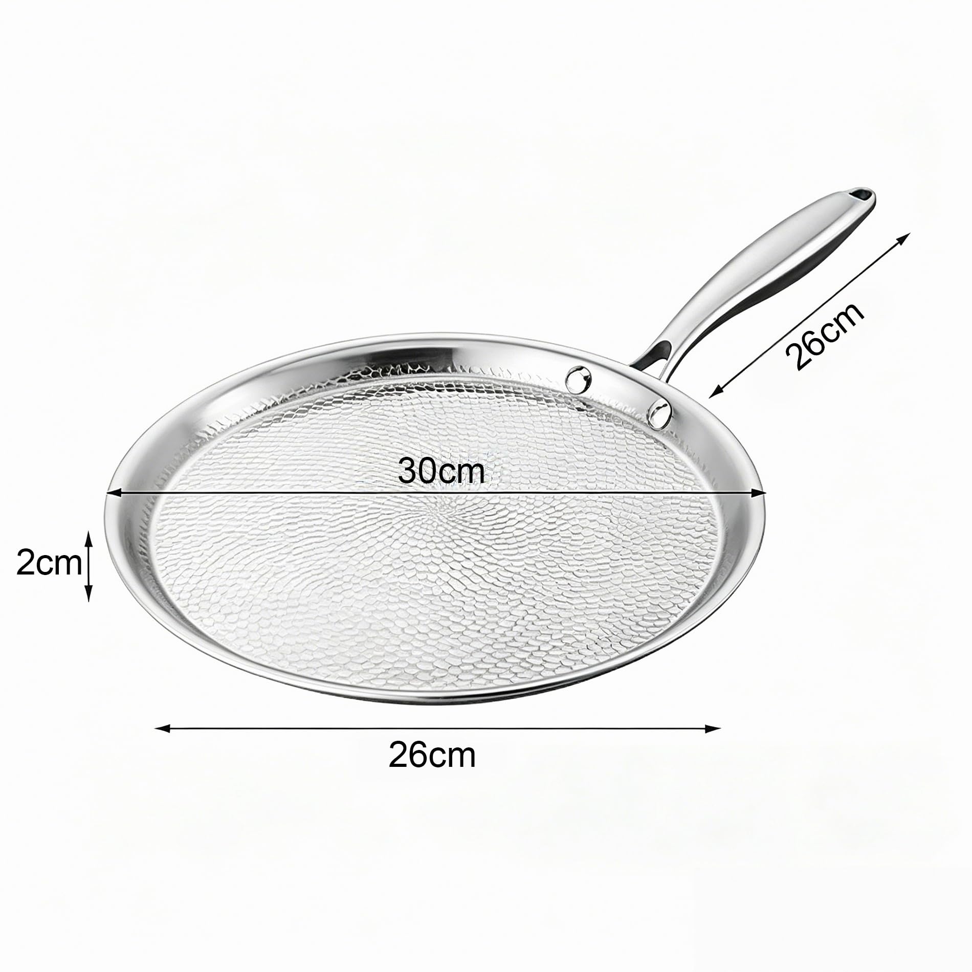 Générique Titane Poêle à crêpes，Pot à Crêpière en Titane de 12 Pouces,avec Poignée Amovible, sans PTFE et PFOA, adapté aux Fours, aux Lave-vaisselle et à tous les Types de Fourneaux