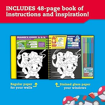 KLUTZ Pokemon Stained Glass Art Craft Kit, Medium