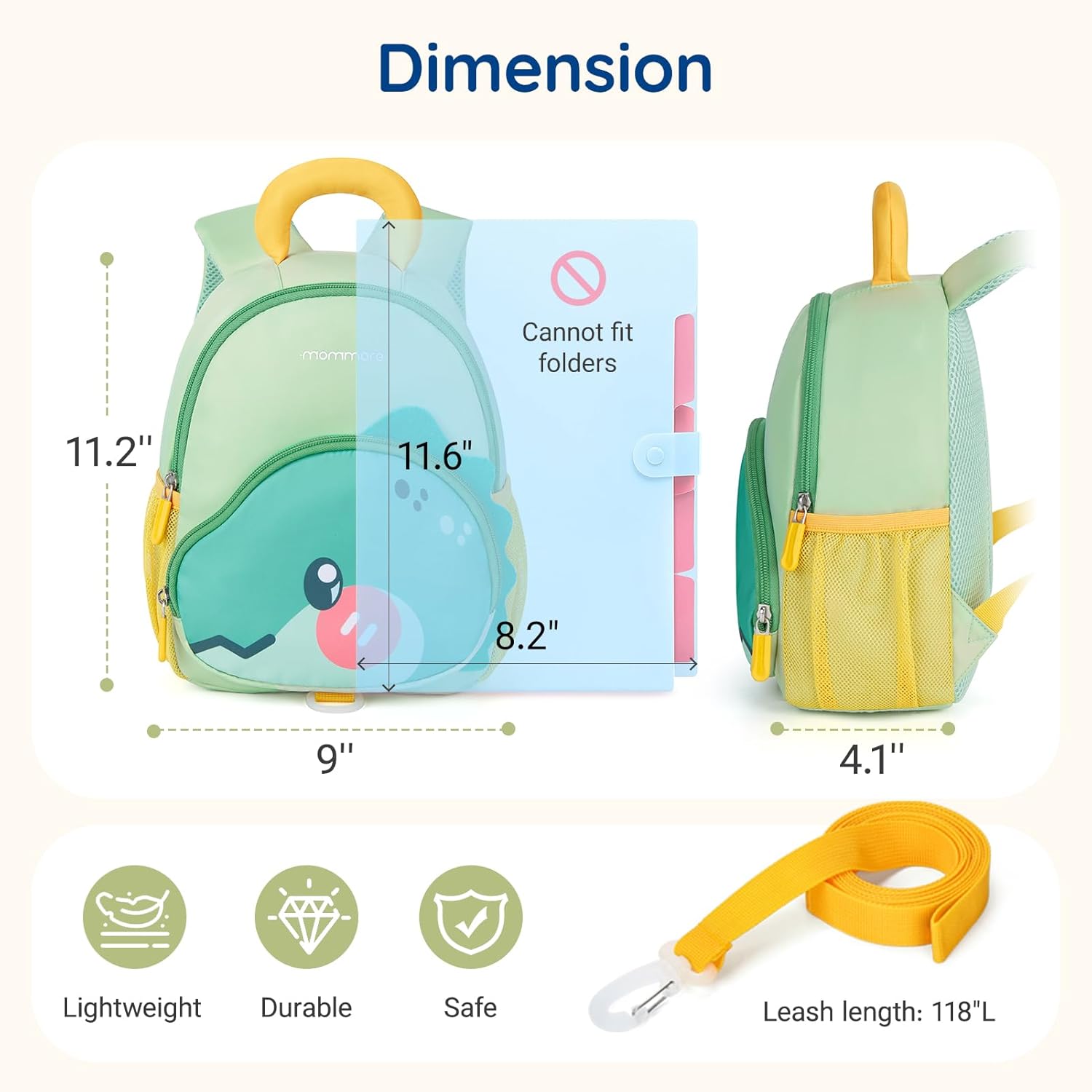 mommore Toddler Backpack for Girls 2-4 Cute 3D Kids Backpack Butterfly Small Pre-K Backpacks Water-Resistant for Preschool Kindergarten with Toddler Leash, Chest Buckle - Image 4