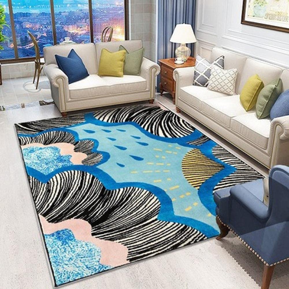 Tapis abstrait corail noir et blanc 160X280CM pour la décoration intérieure de salon