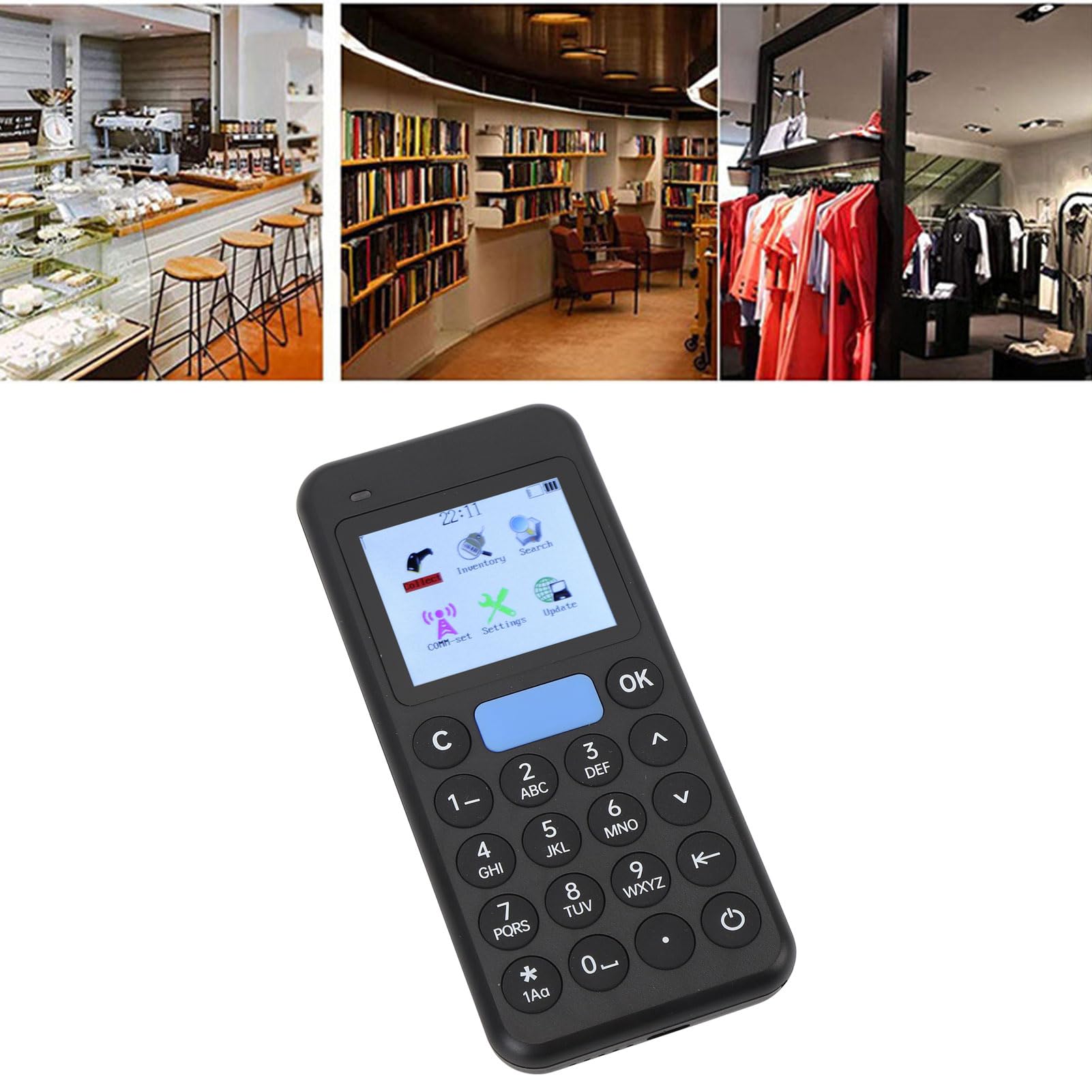 Tragbarer Inventar-Scanner, Kabelloser Barcode-Scanner-Datensammler, 2,4-Zoll-Bildschirm, Tragbarer QR-Code-Scanner, Tragbarer 1D-2D-Barcode-Scanner für Inventar