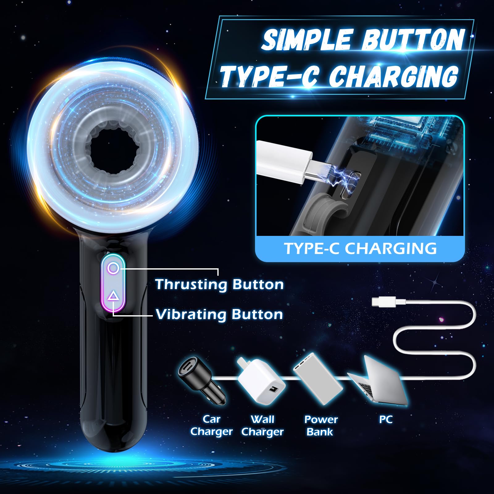 open ended oscillating male masturbator Open‑Ended Vibrating Stroker Toy main image 0
