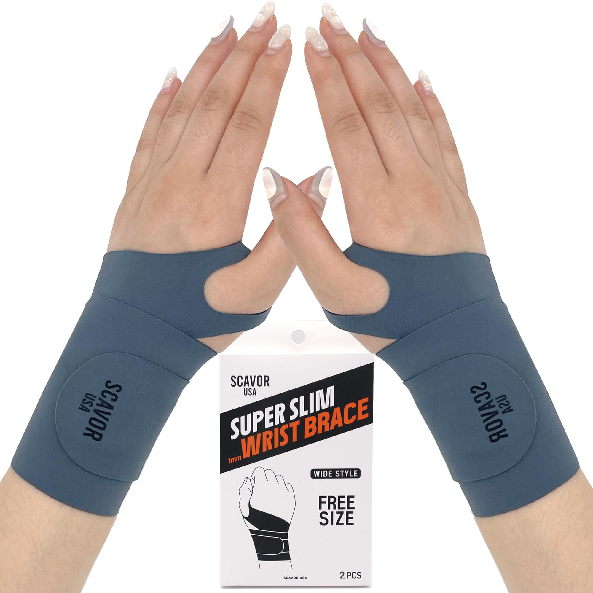 SCAVOR Wrist Brace for Carpal Tunnel – Thin Wrist Brace for Men and Women – Soft and Comfortable Wrist Compression Sleeve –Reusable Wrist Brace for