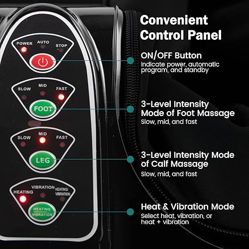 Vista 21 de ARLIME Masajeador de pies con calor, máquina de masaje de pies Shiatsu, modos de intensidad de 3 niveles, vibración de amasamiento profundo, Rojo
