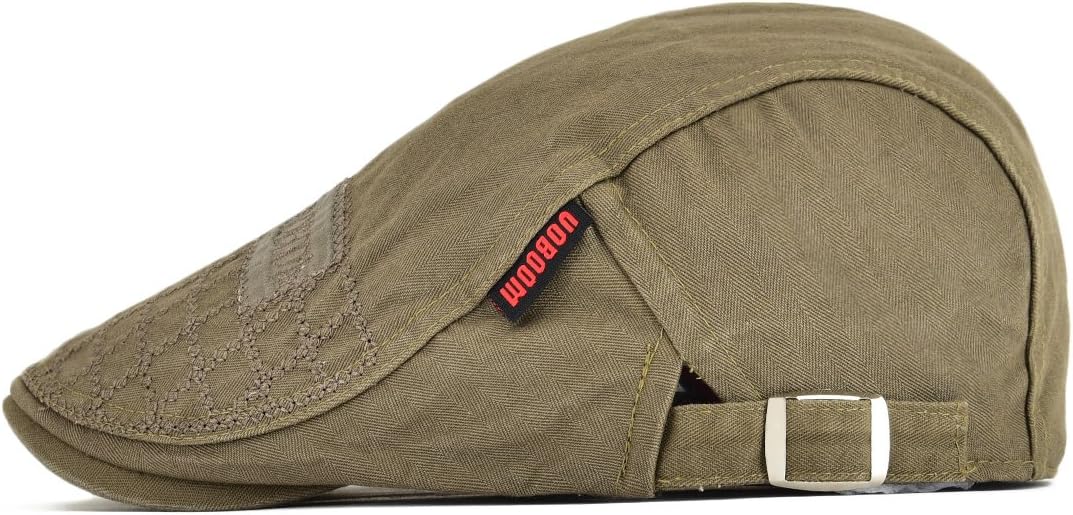 VOBOOM Men Cotton Adjustable Newsboy Beret Ivy Cap Cabbie Flat Hat - Image 4