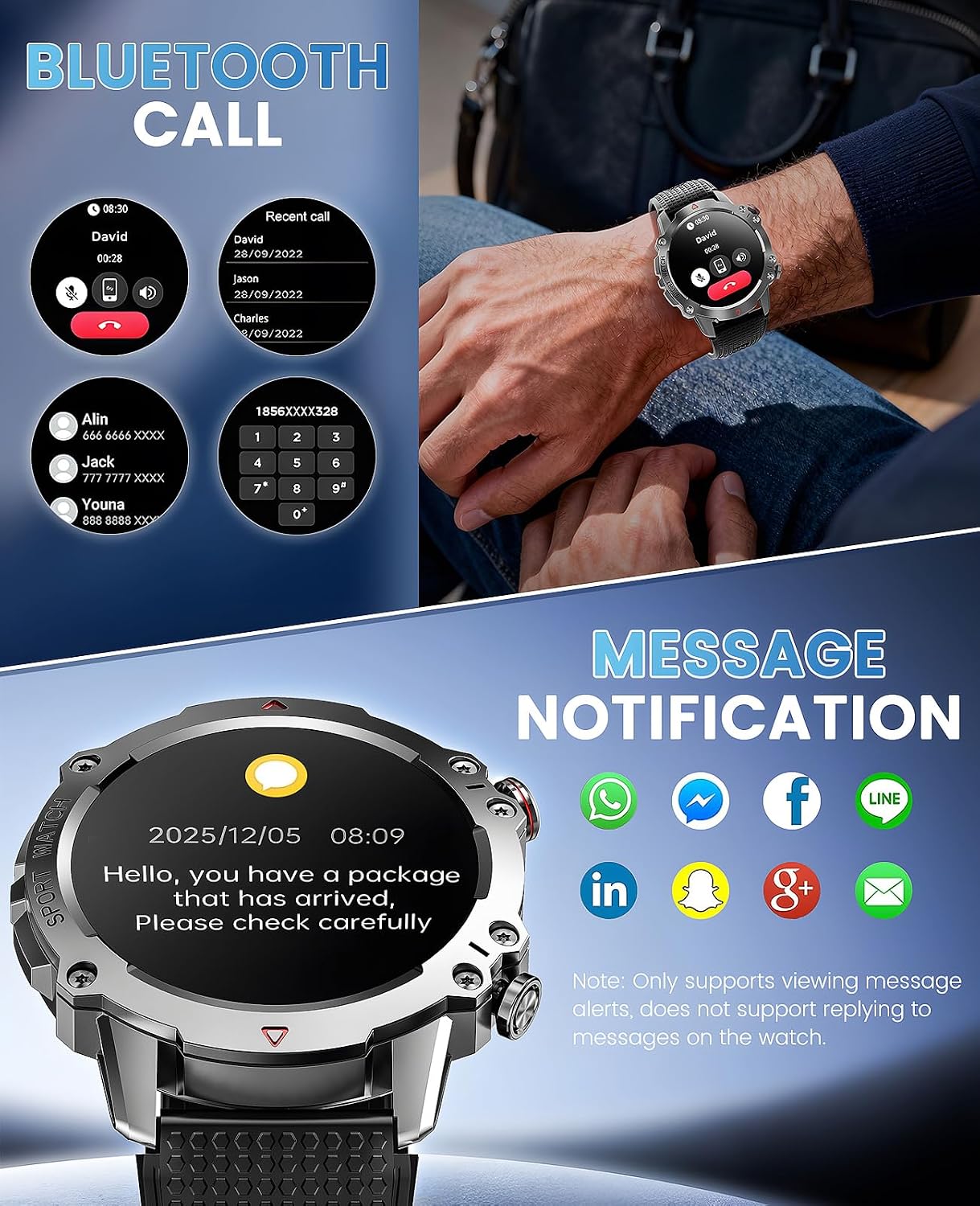 Military Smart Watches for Men, 1.39 HD Screen Fitness Tracker with 100+ Sports, Heart Rate/SpO2/Sleep, Compass, Mens Smart Watch Answer/Make Calls Compatible with Android and iPhone