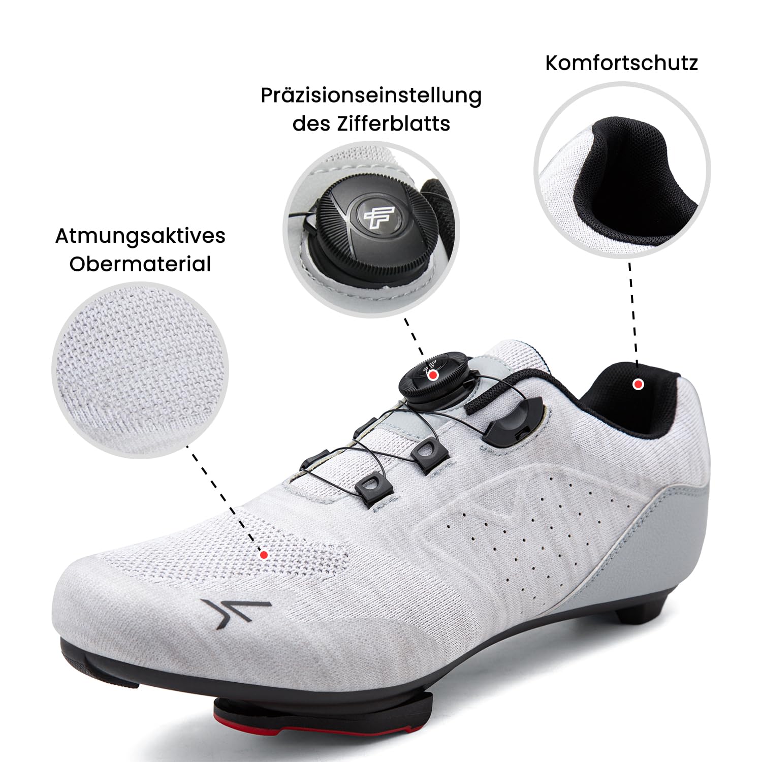 Feyenold Herren Fahrradschuhe Damen Radsport Schuhe Kompatibel mit Peloton Look SPD SPD-SL Lock Delta Pedal