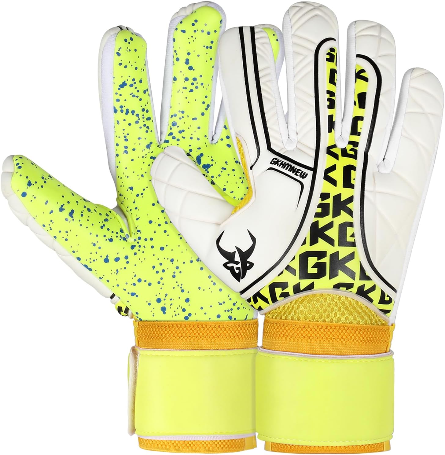 Professional Soccer Goalkeeper Goalie Gloves for Youth Adults Kids Football Gloves High Performance Superior Grip Comfortable Durable for Training and Match Play Yellow 7