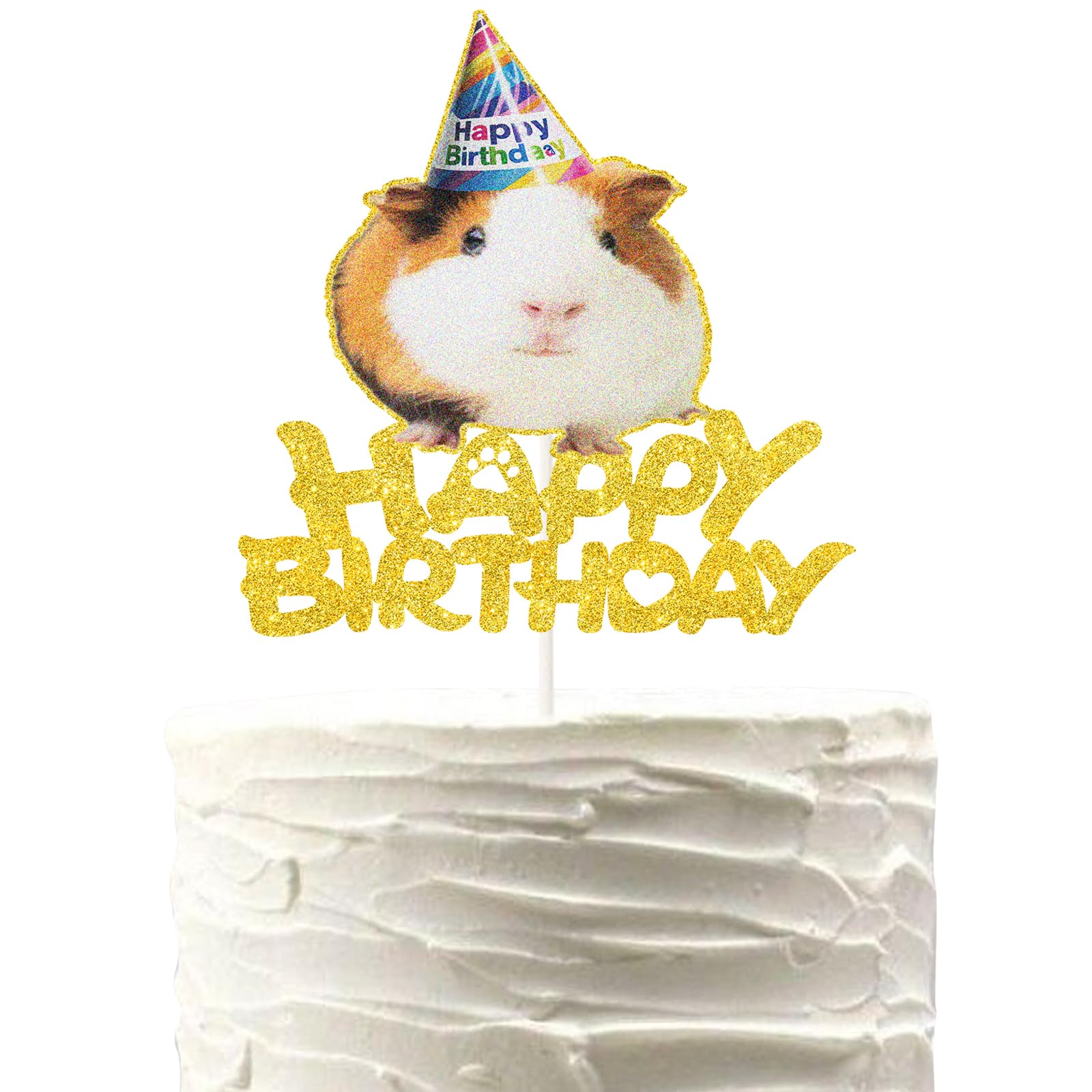 Hamster Birthday Cake Topper,Glitter Guinea Pig Birthday Cake Topper, Hamster Cake Pick for Hamster Baby Shower Supplies,Cute Animal Cake Decoration.