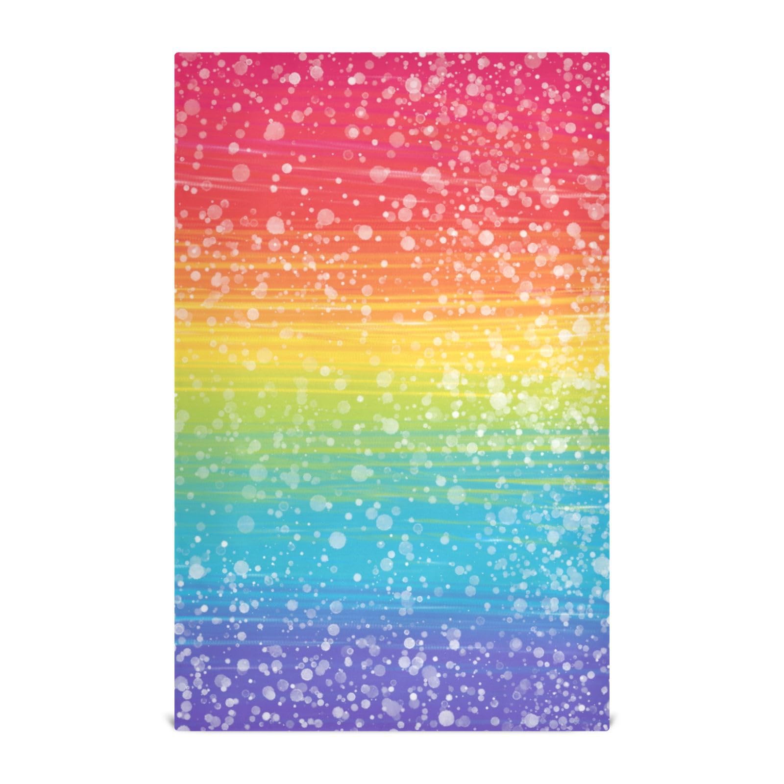 Joisal Glitter Rainbow Kitchen Dish Towels 28x18 Inches Kitchen Towles Quick Drying Bulk Towels 12 Piece