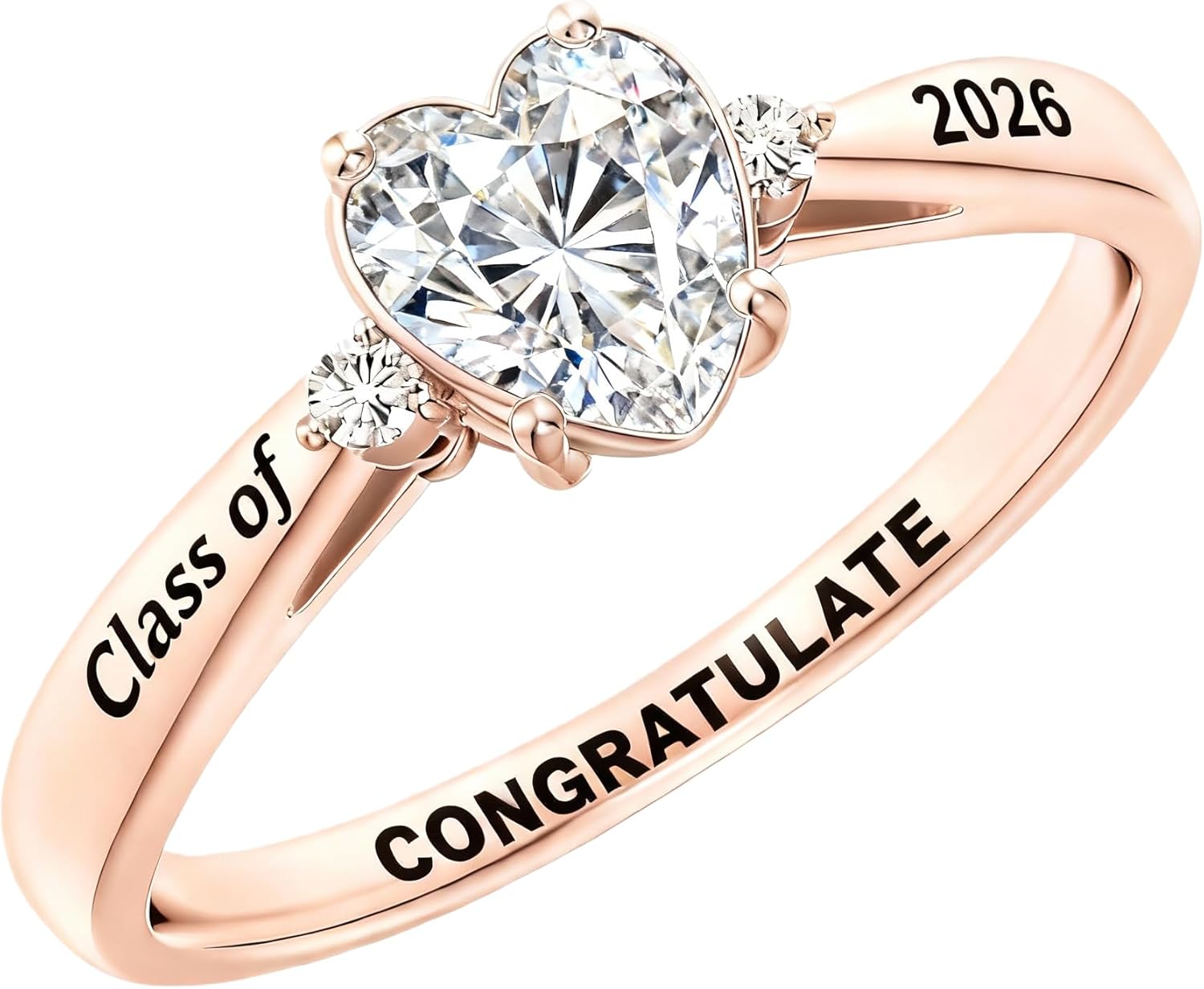 Class Ring for Women High School and College Graduates, 925 Sterling Silver Graduation Ring Personalized, High School Rings for Women 2026, Birthstone Women's Class Rings Customized