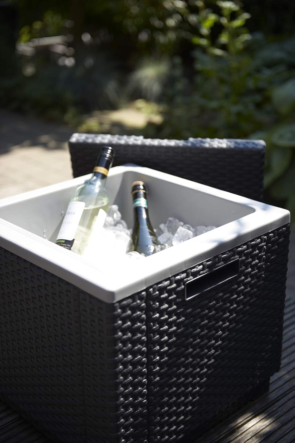 Keter Ice Cube Beer and Wine Cooler Table Perfect for Your Patio, Picnic, and Beach Accessories, Graphite : Patio, Lawn & Garden