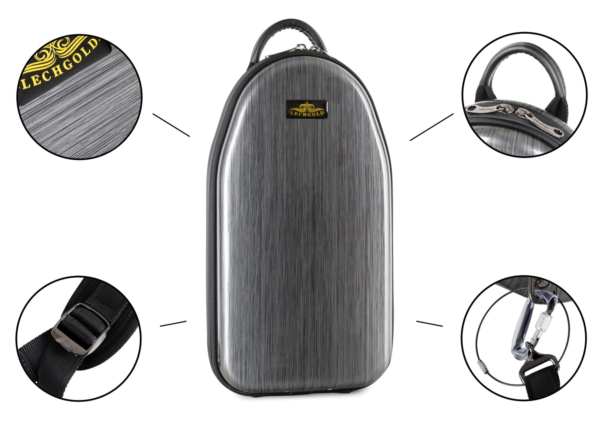 Estuche Deluxe Lechgold para Clarinete (Boehm), Caja de plástico resistente | Estuche para instrumento Lechgold "Deluxe" para clarinete (Boehm), Apto para clarinetes Bb con sistema Boehm, Peso: 1 kg