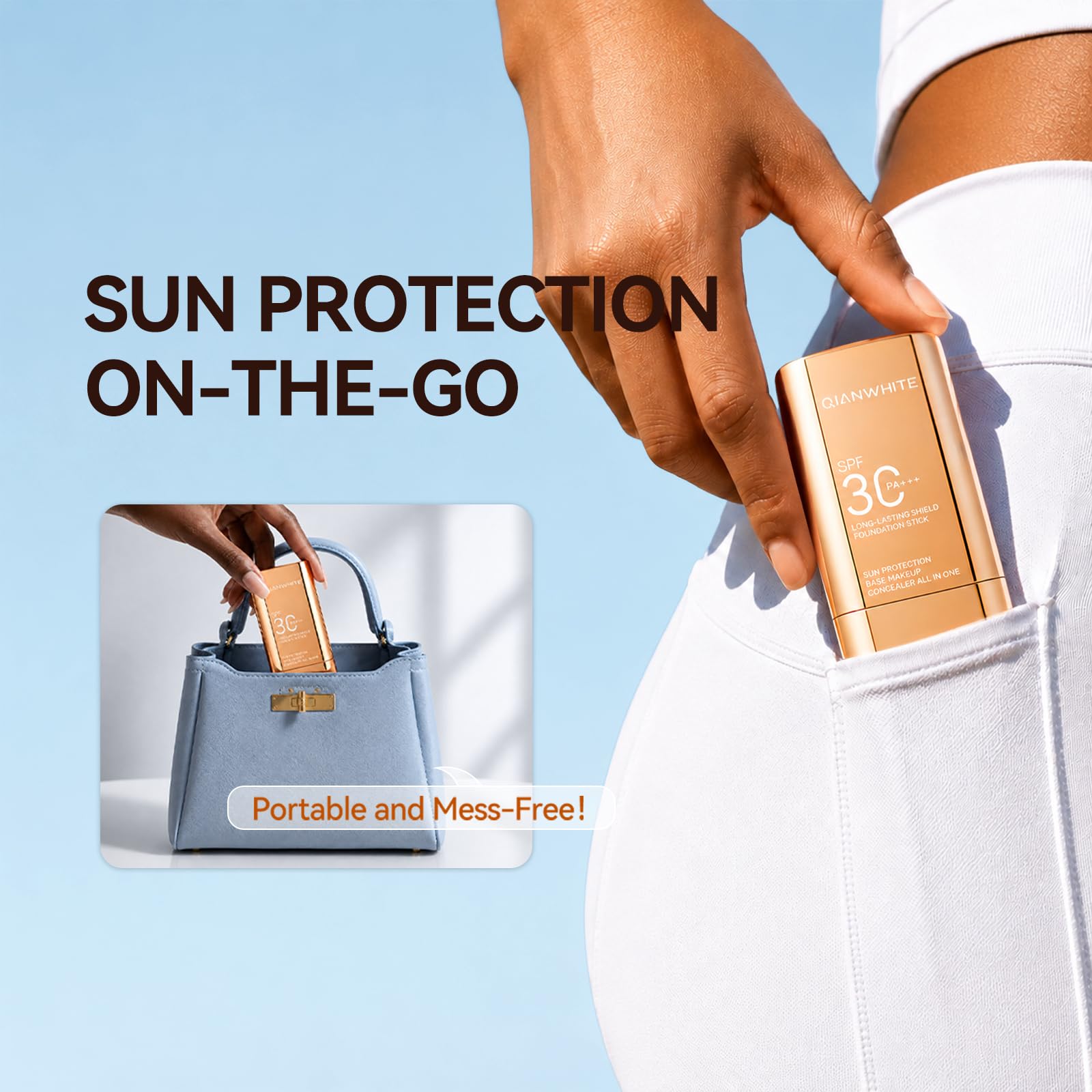 Face Sunscreen Stick - Korean Tinted Sunscreen for Face with SPF