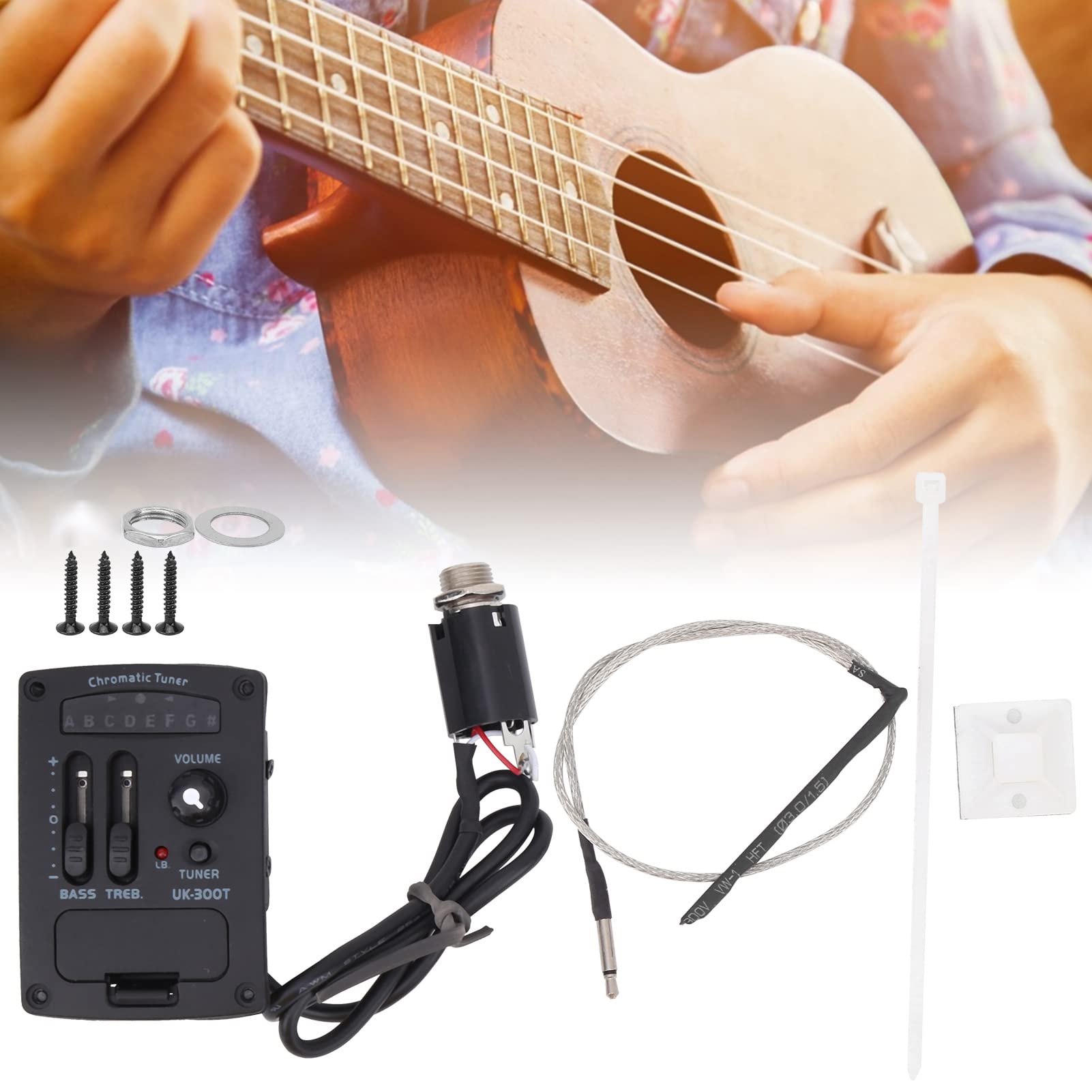 Ukulele Accessori, 2 Band EQ Amplificatore Equalizzatore Preamplificatore Pickup, for Ritiro, Pratica, In Registrazione
