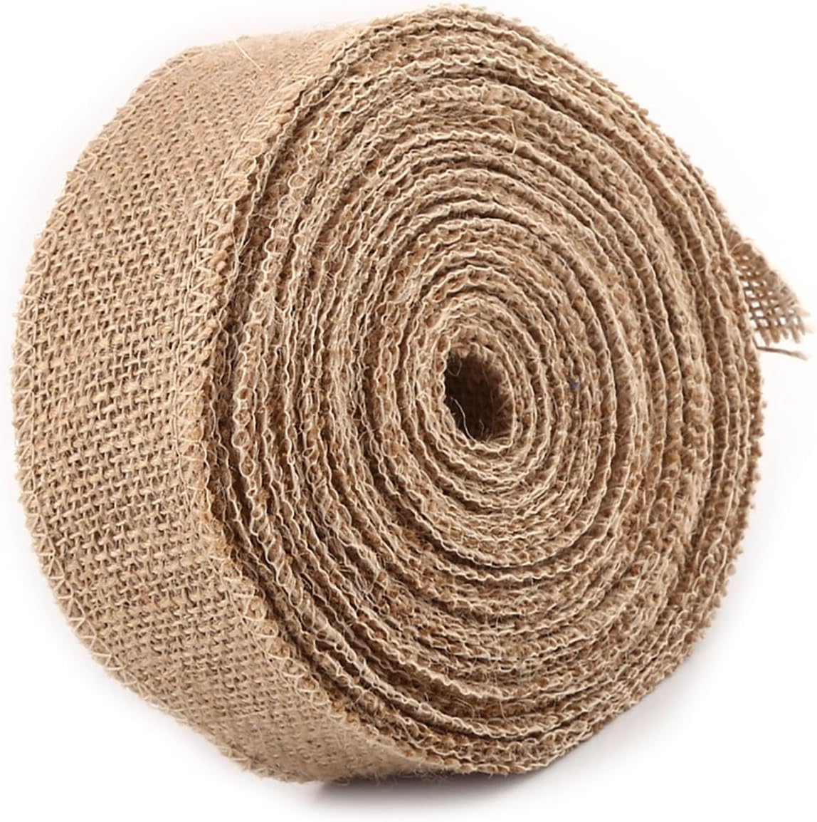 Burlap Fabric Ribbon for Craft 2"/4"/6" Wide Burlap Wired Ribbon Jute Hessian Roll for Christmas, Craft, Wreath, Wedding(5CM)