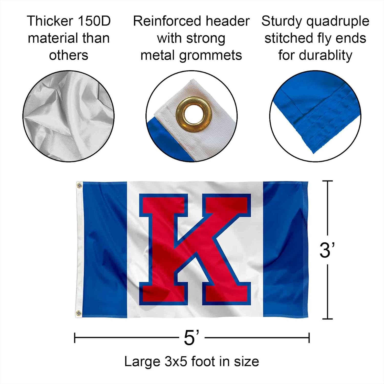 College Flags & Banners Co. Jayhawks Big K Flag