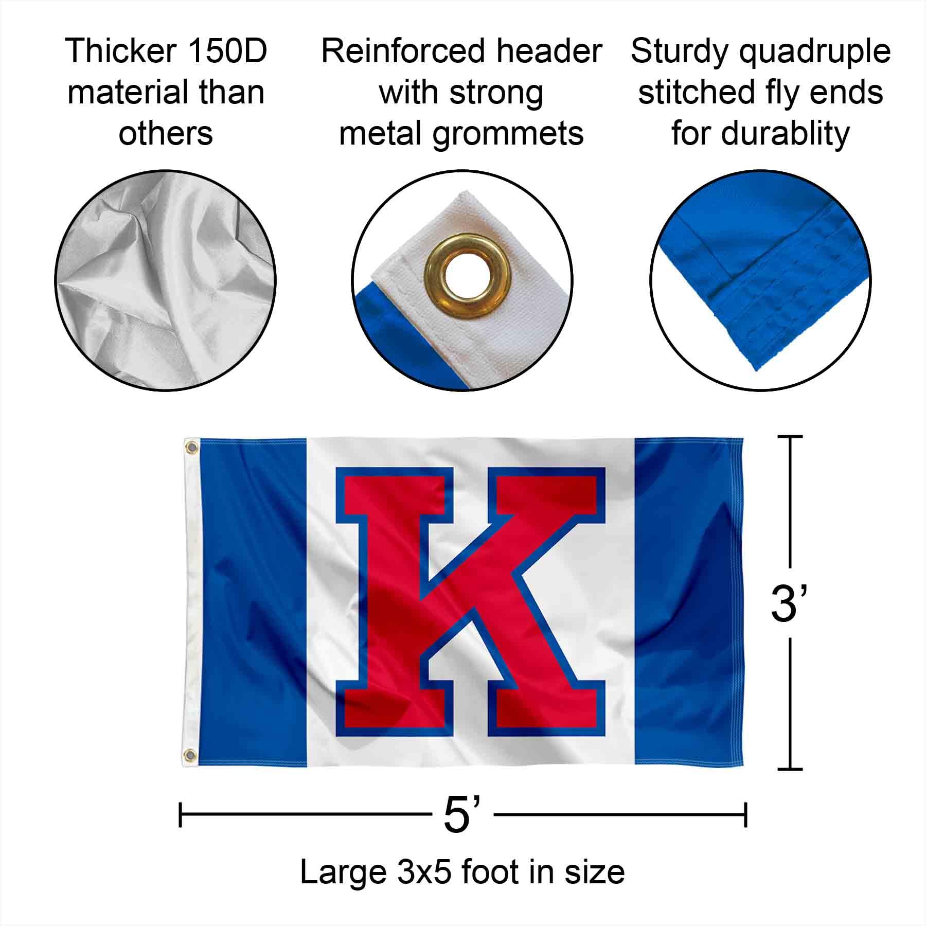 College Flags & Banners Co. Jayhawks Big K Flag