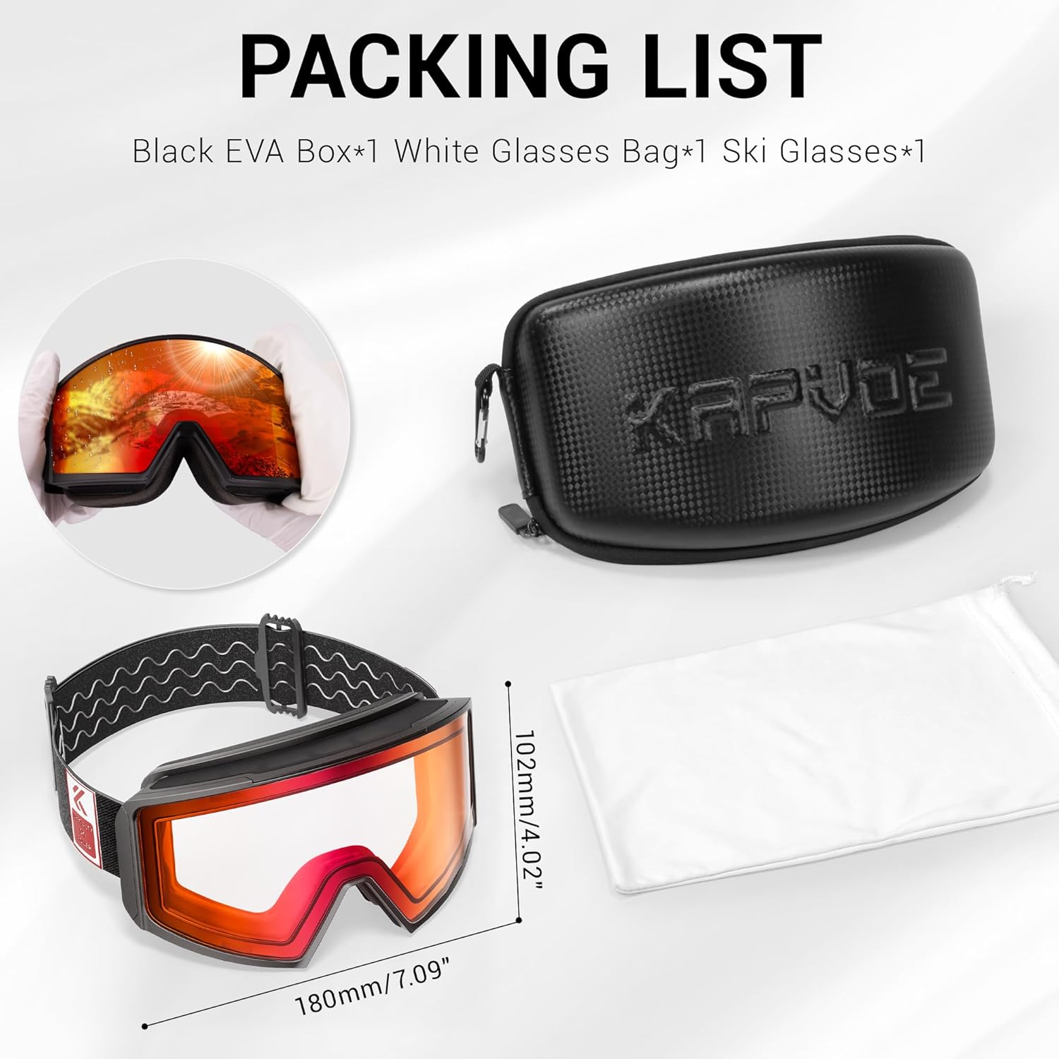 KAPVOE ski goggles Magnetic lens, Anti-fog, UV400 protection, Suitable for men, women and teenagers K719 - Image 6
