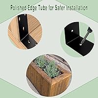 Vista 6 de 16 soportes de esquina elevados para cama de jardín, soporte de estante de acero inoxidable de 4 pulgadas, soportes de ángulo grande negro, soporte