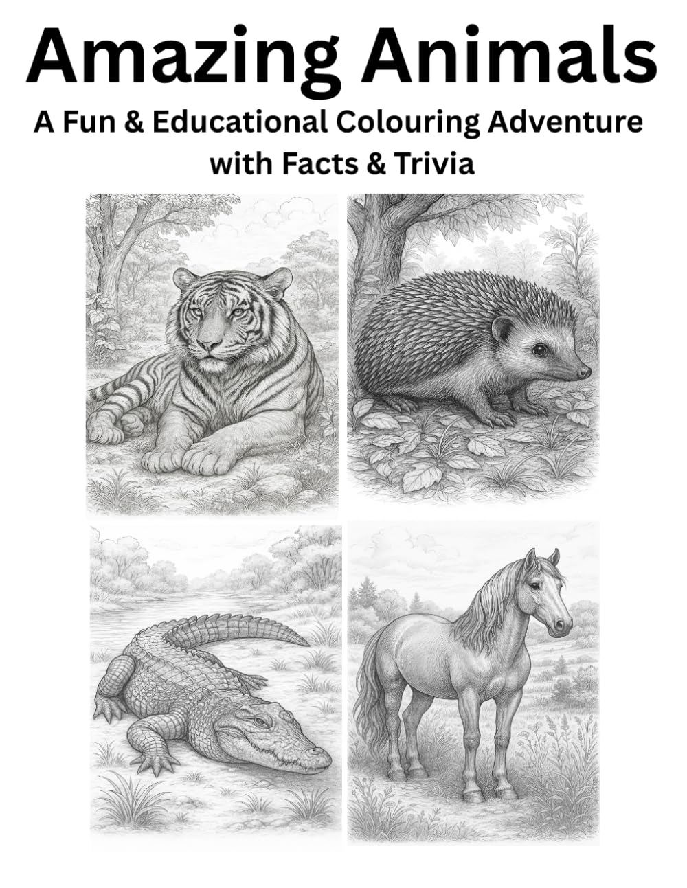 Amazing Animals: A Fun and Educational Colouring Book with Animal Facts, Trivia, and Relaxing Designs for All Ages (Learn & Colour Series)