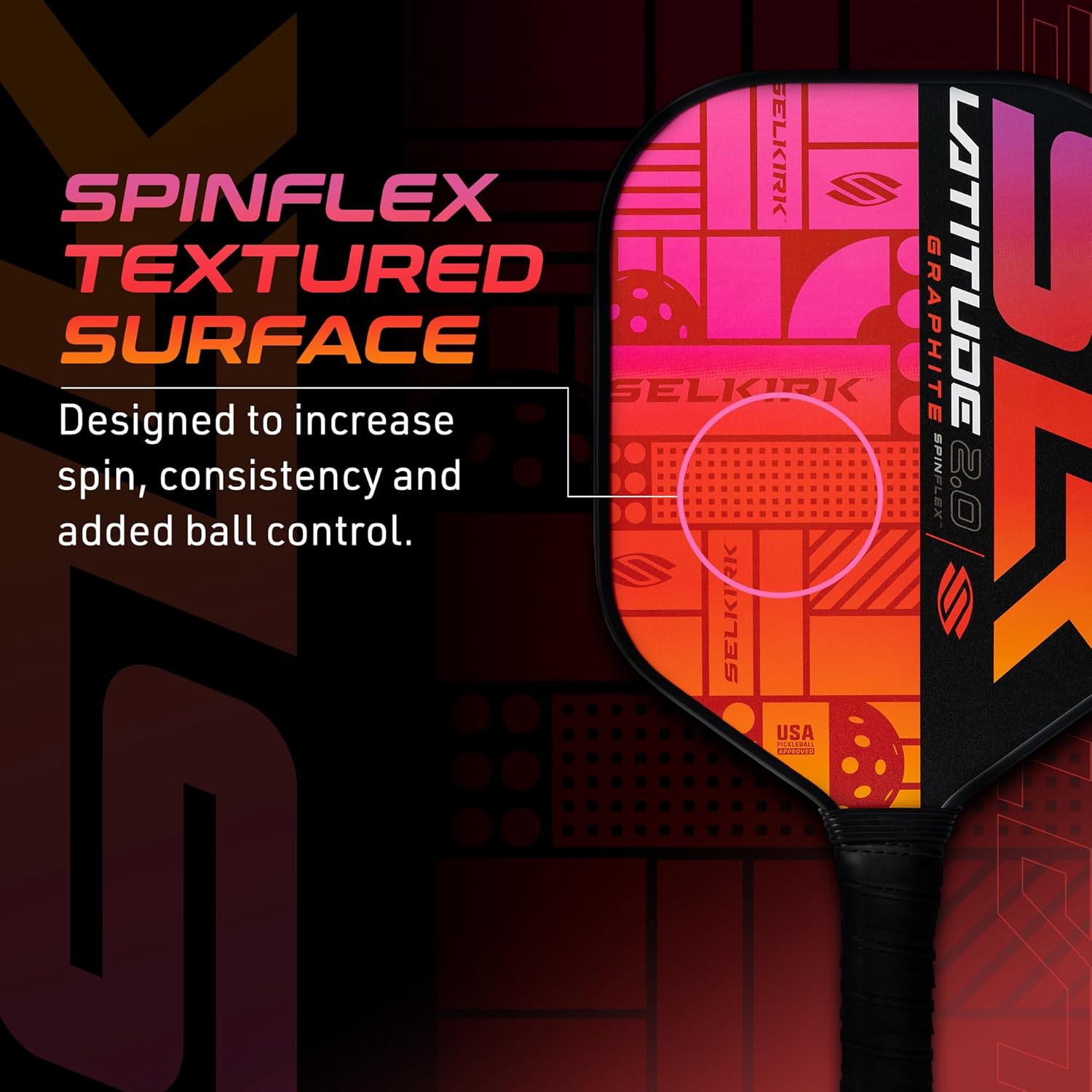 Selkirk Sport 2024 SLK Latitude 2.0 Pickleball Paddle | G4 Graphite Pickleball Paddle Face | Rev-Core+ Technology with SpinFlex Surface | Redesigned for Performance and Control - Image 3