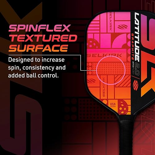 Miniatura 10 de SLK Latitude 2.0 Pickleball Paddle  G4 Graphite Pickleball Paddle Face  Rev-Core+ Technology with SpinFlex Surface  Redesigned for Performance and