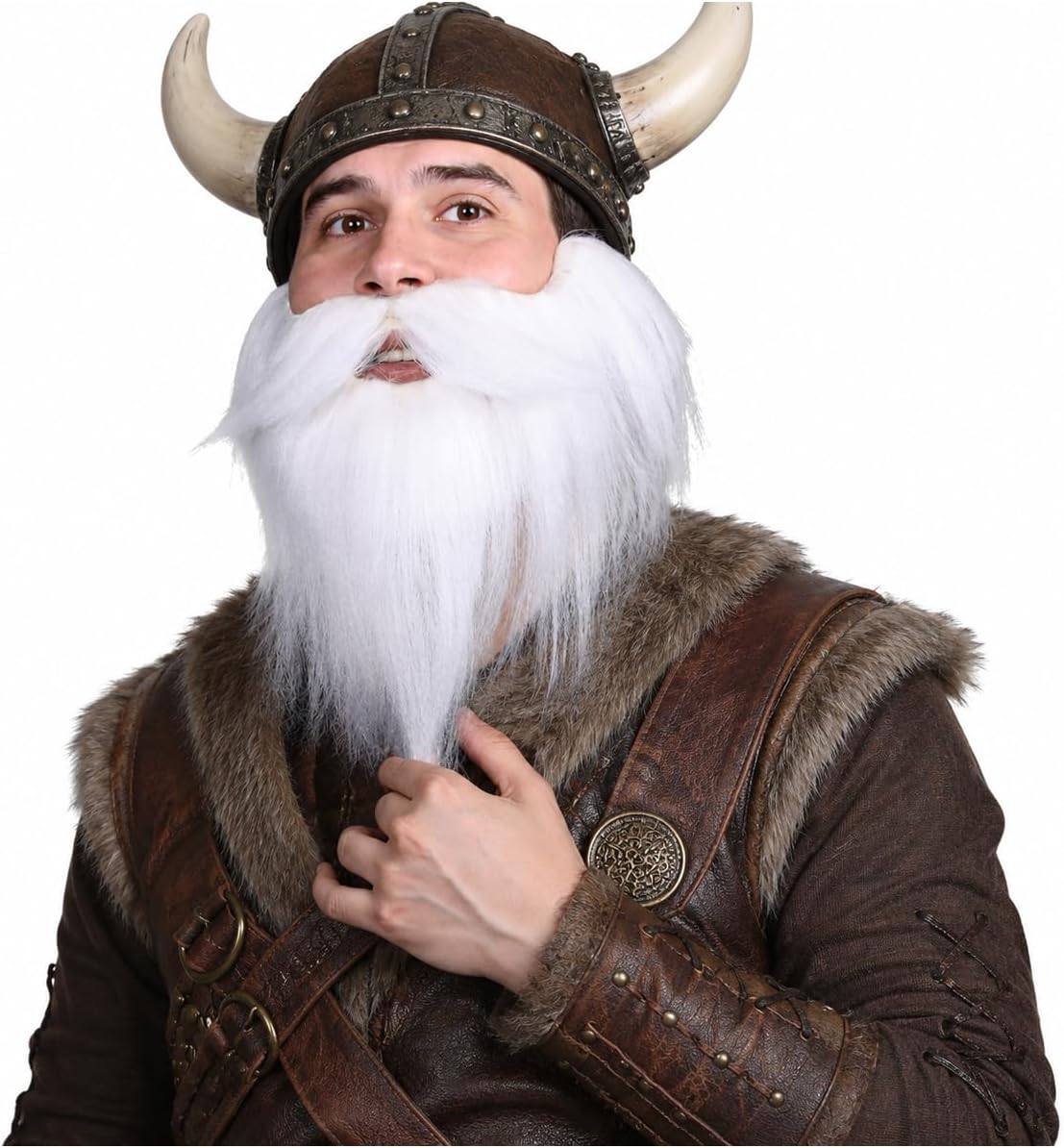 Honcloud Men's Realistic Fake Beard for Cosplay and Halloween Costume Party