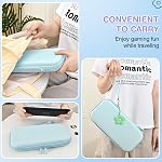 DLseego Storage Carrying Case for Nintendo Switch 2 2025 Accessories Set, 10 Game Card Slots Cute Protective, 1 Hard PC Case, 1PC Flower Blossom Chain, 4 Thumb Grips, Slim & Portable - Blue