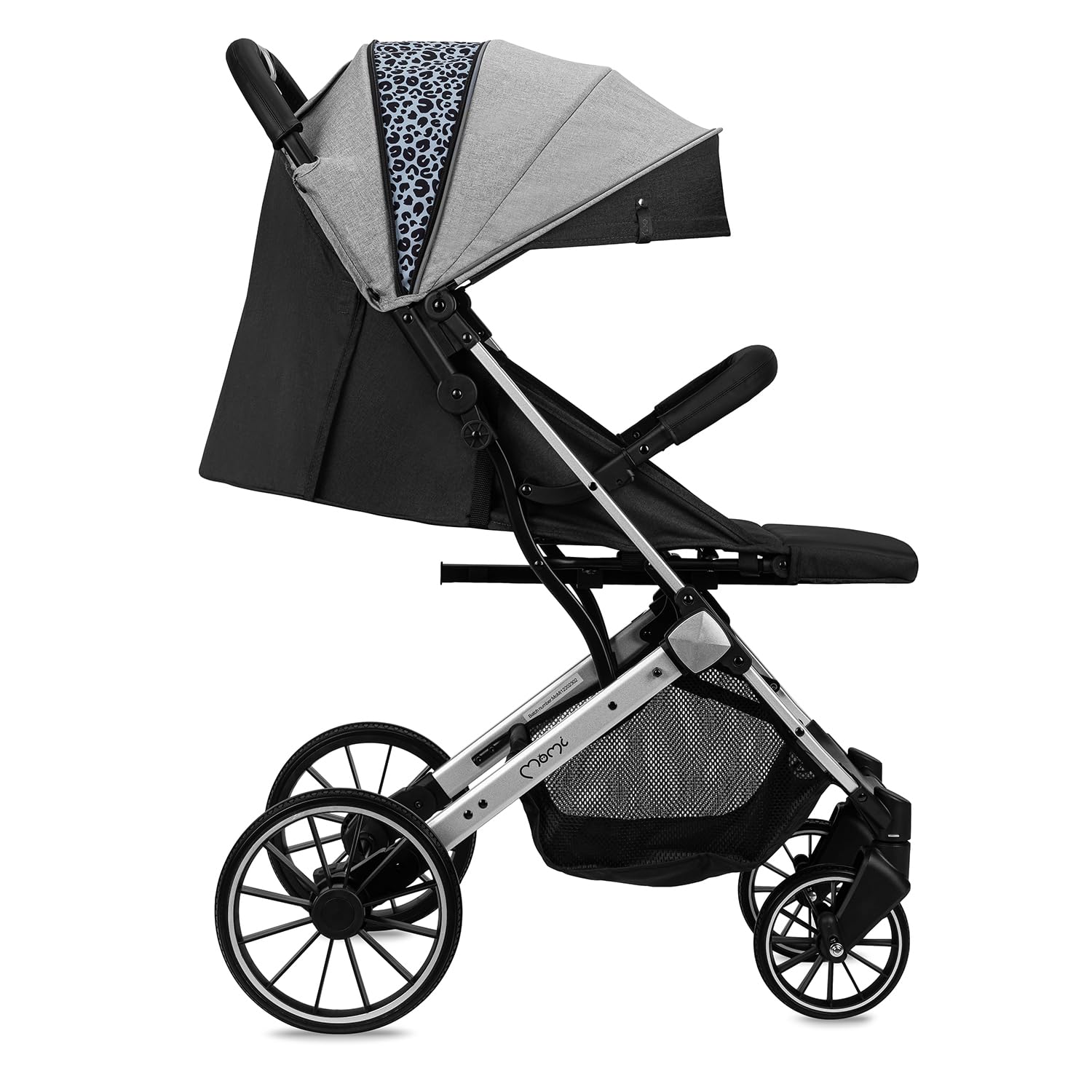 MoMi ESTELLE LIGHT PLUS Poussette à partir de 6 mois (jusqu'à 22 kg), poussette pliante avec harnais de sécurité 5 points, panier de courses avec fonction de dépliage, poignée télescopique de traction